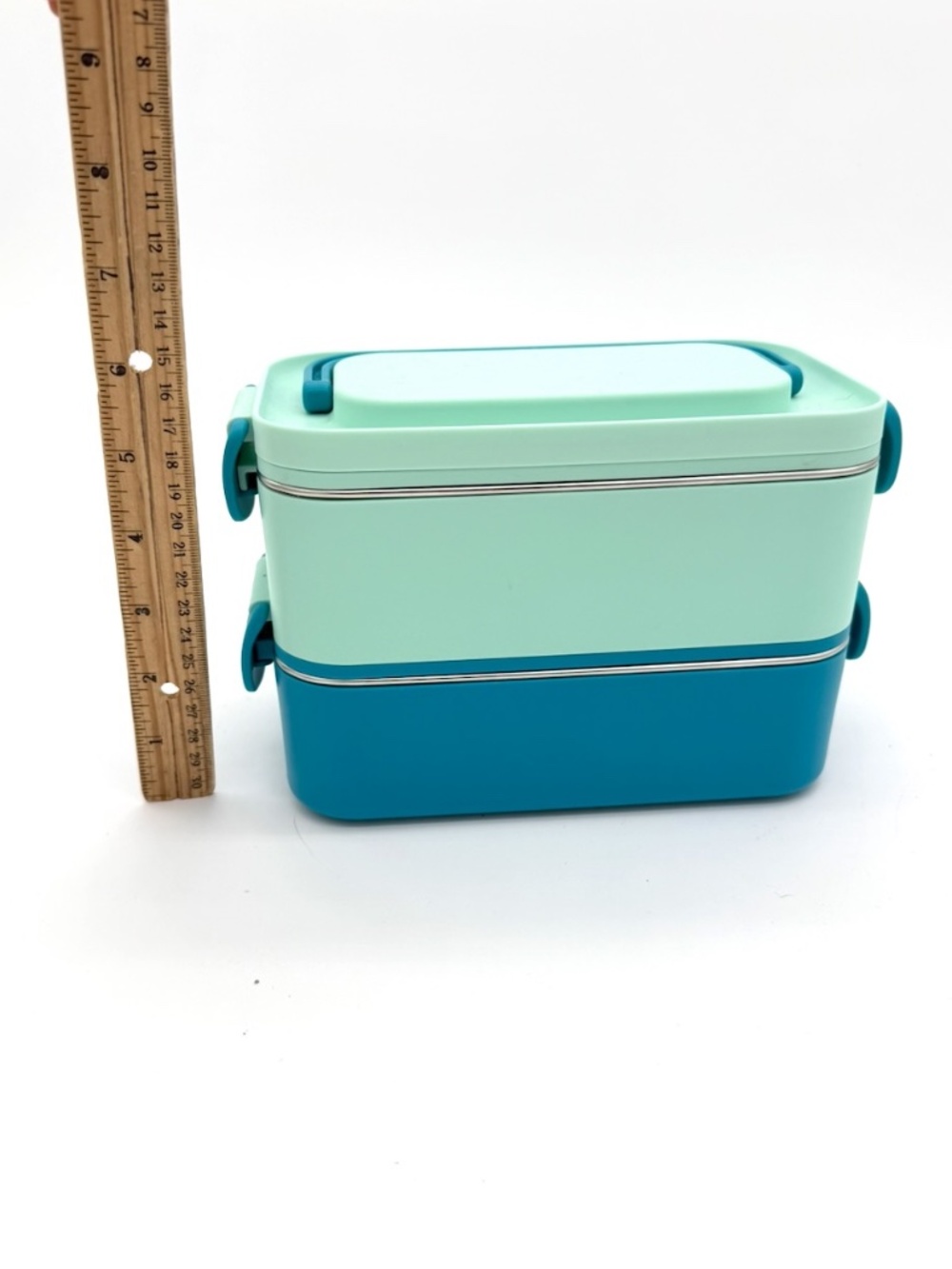 Stainless Steel Bento Box 2-Tier Stackable Lunch Container Dual Color